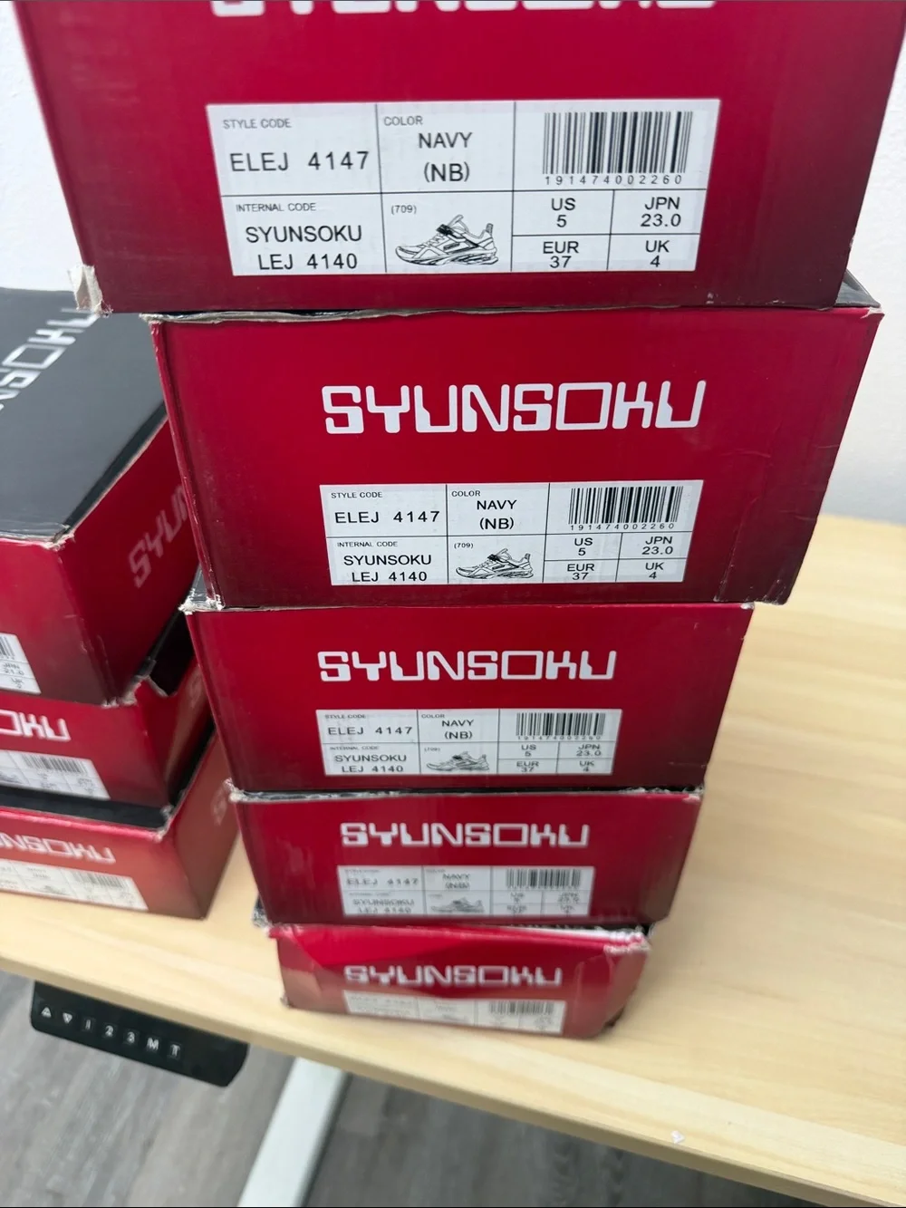 SHUN Navy and Pink Kids Athletic Sneakers